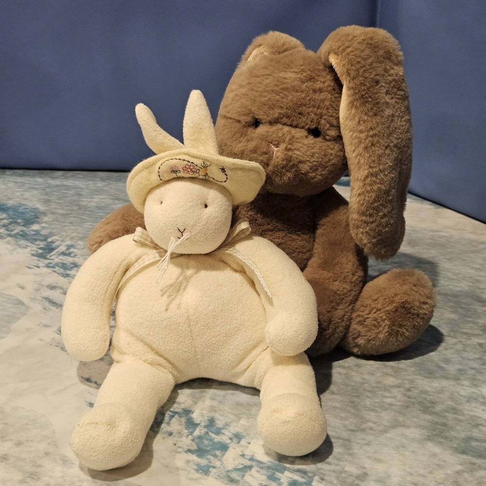 Bunnies By‎ The Bay Bunny Plush Bundle Aurora Brown Cream Rabbit Stuffed Animals